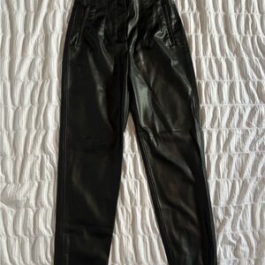 Zara Black Faux Leather Pants